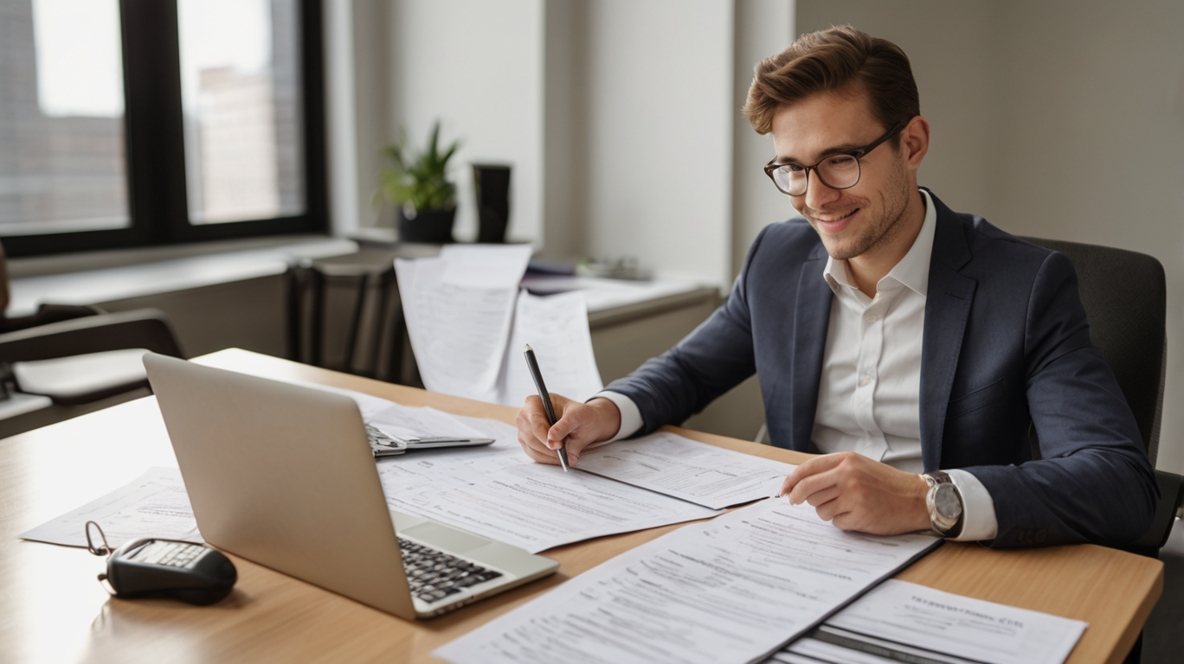 A_young_professional_sitting_at_a_desk_wit_1